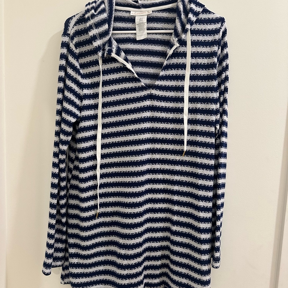 La Blanca Navy and White Striped Swim Cover-Up